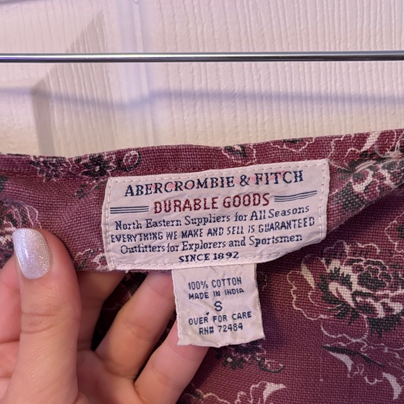 Abercrombie & Fitch Asymmetrical Skirt - Burgundy Floral - Picture 2 of 6